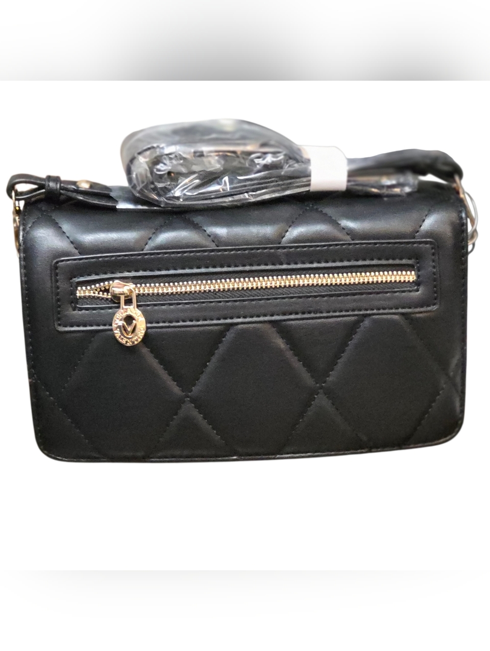 Valentino Orlandi Black Quilted Crossbody Bag with Gold Hardware - Picture 5 of 15